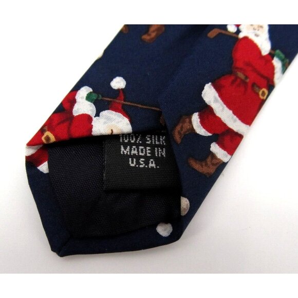 Lot of 2 Vintage 90s Mens Neckties Wide Classic Santa Golfing Hallmark Christmas - Picture 7 of 16